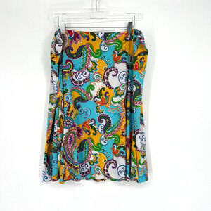Ralph Lauren Skirt Womens XL Paisley Colorful Short Stretchy Resort‎ Old Money
